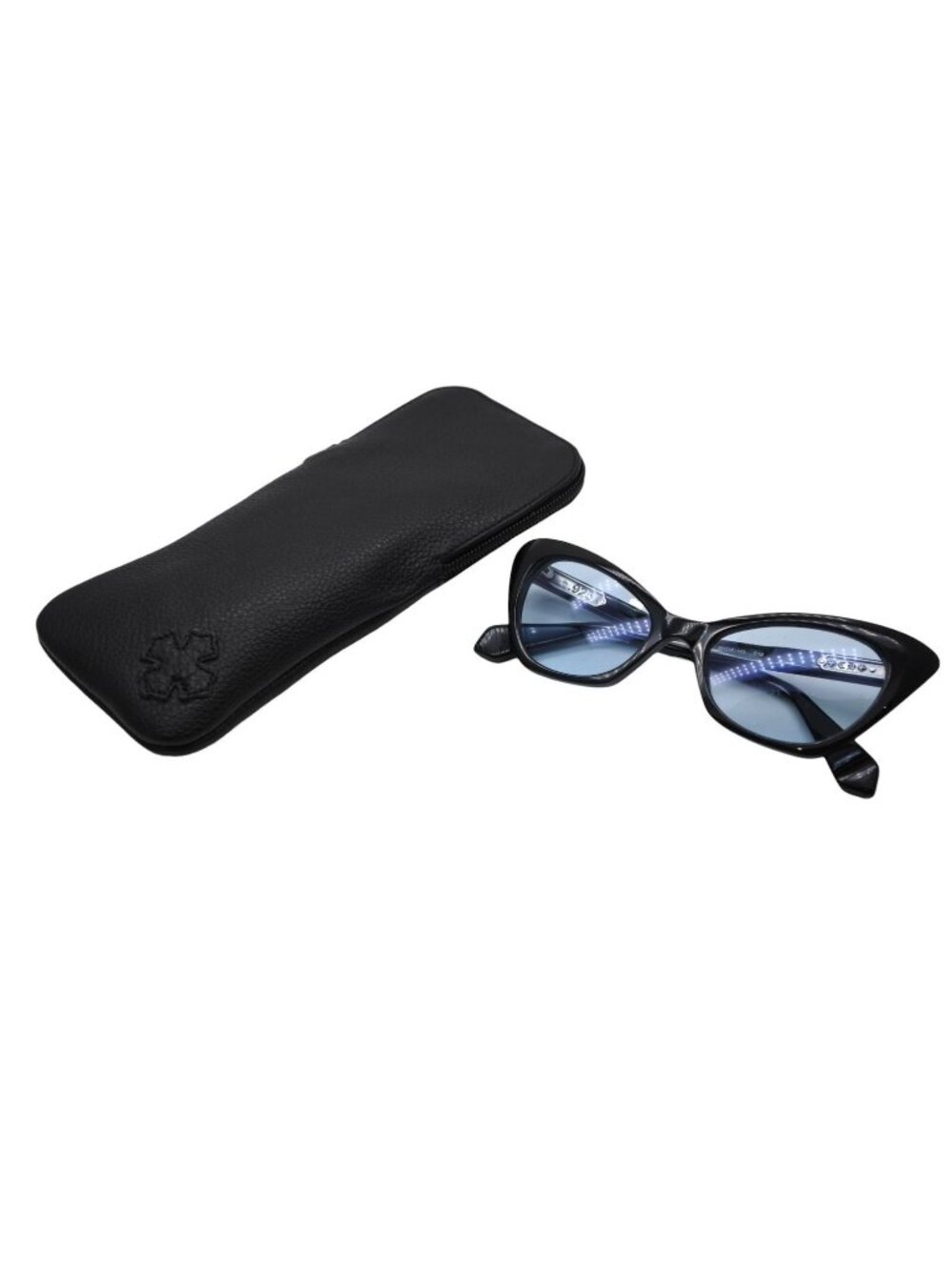 Chrome Hearts PM Sunglasses Eyewear 52 Acetate 925 Sterling Silver Black Blue